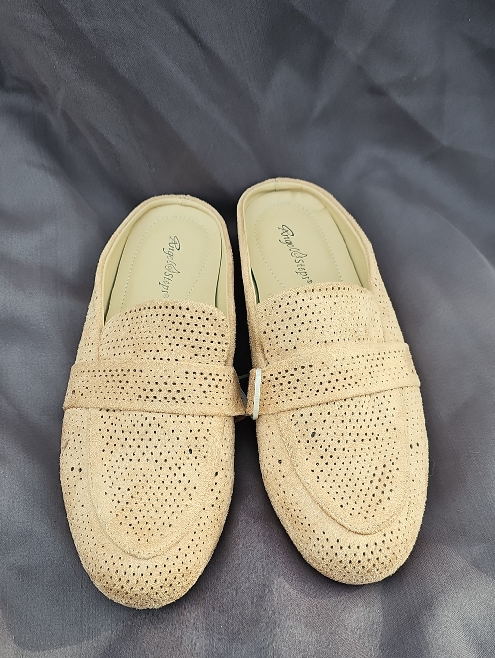 Beige Perforated Slip-On Women's Loafers by Royal Steps AG
